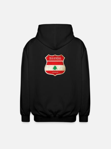 Baabda Libanon Wappen Flaggen Design - Unisex Kapuzenjacke - Schwarz