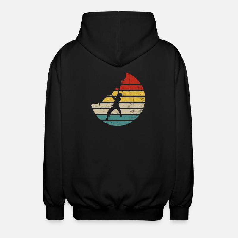 Retro Sunset Kick Silhouette - Unisex Kapuzenjacke - Schwarz