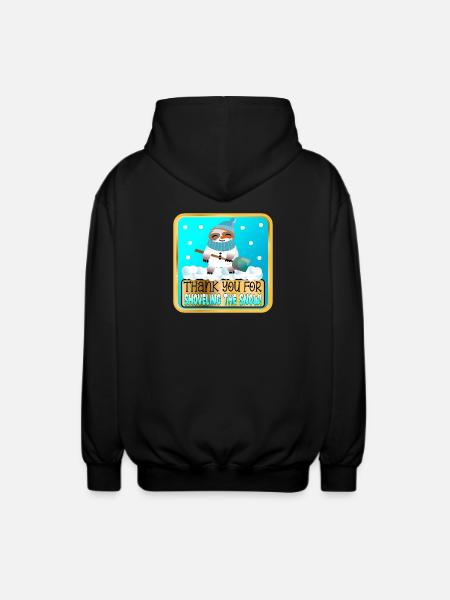 SCHNEE SCHAUFELN - DANKE FAULTIER - Unisex Kapuzenjacke - Schwarz
