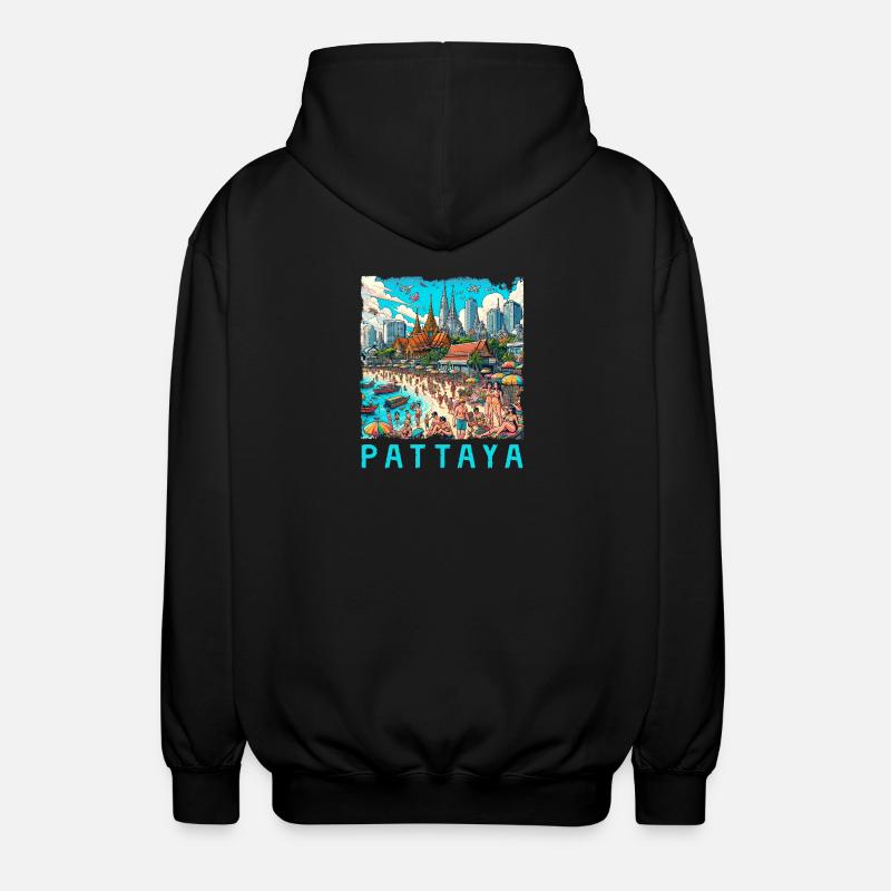 Pattaya Thailand Strand Design - Unisex Kapuzenjacke - Schwarz