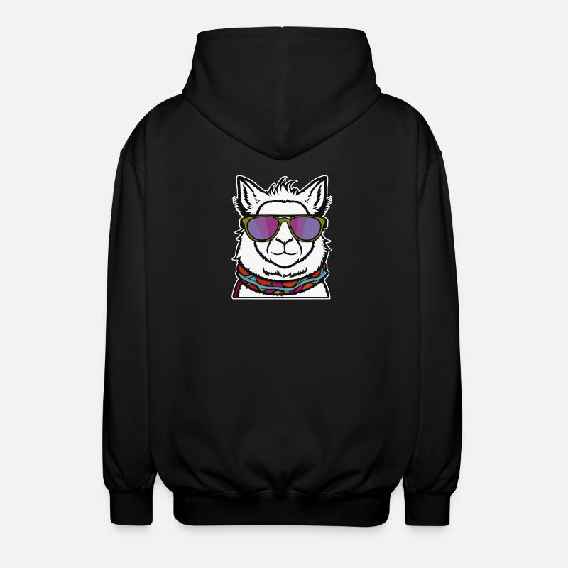Cooles Lama - Unisex Kapuzenjacke - Schwarz