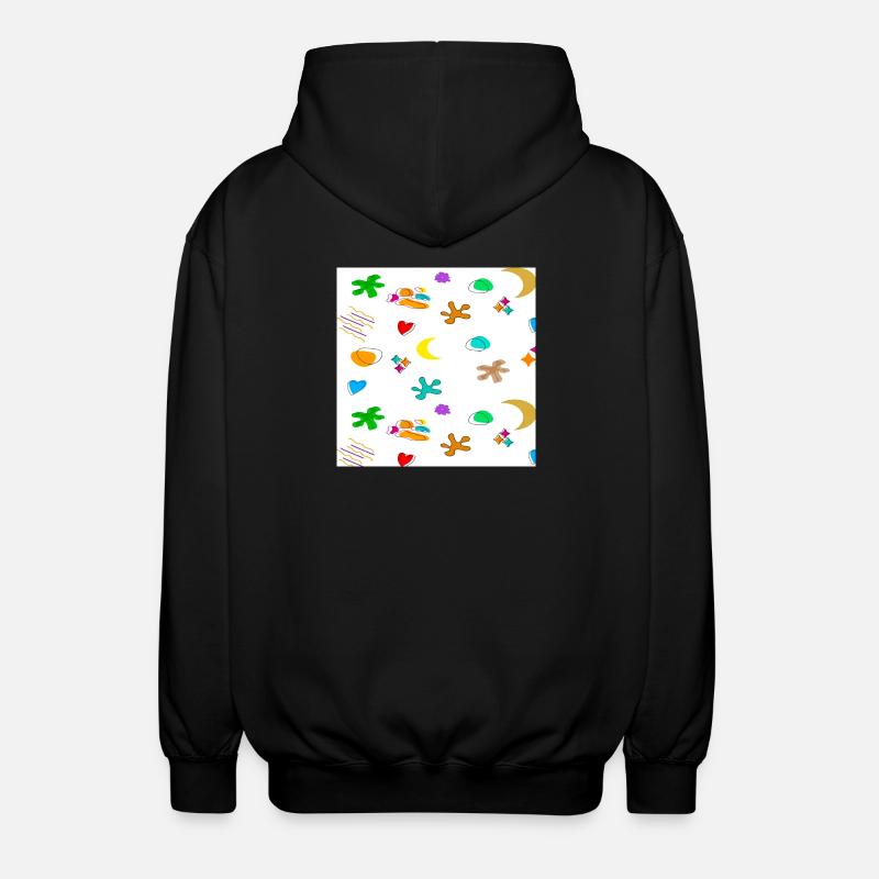 Pattern1 - Unisex Hooded Jacket - black