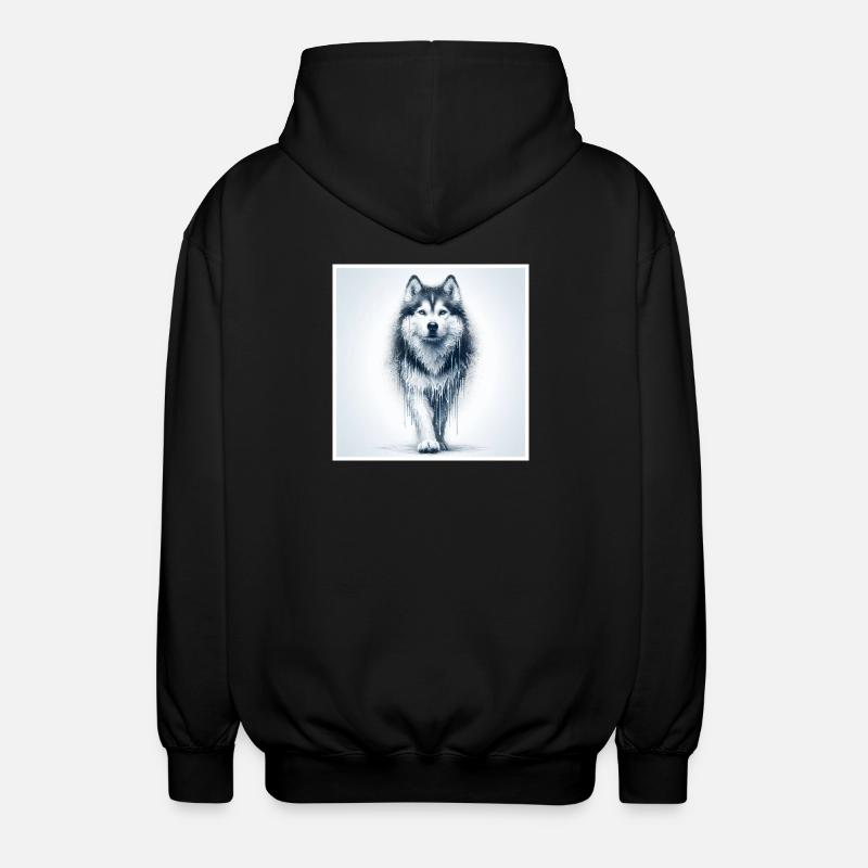 Schlittenhund - Unisex Kapuzenjacke - Schwarz