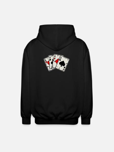 Jeu de cartes de casino Jeux de hasard Joueurs professionnels - Veste à capuche unisexe - noir