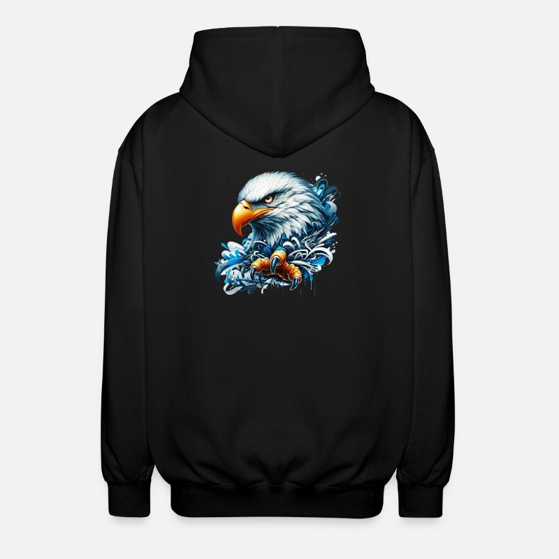 Eagle - Unisex Hooded Jacket - black