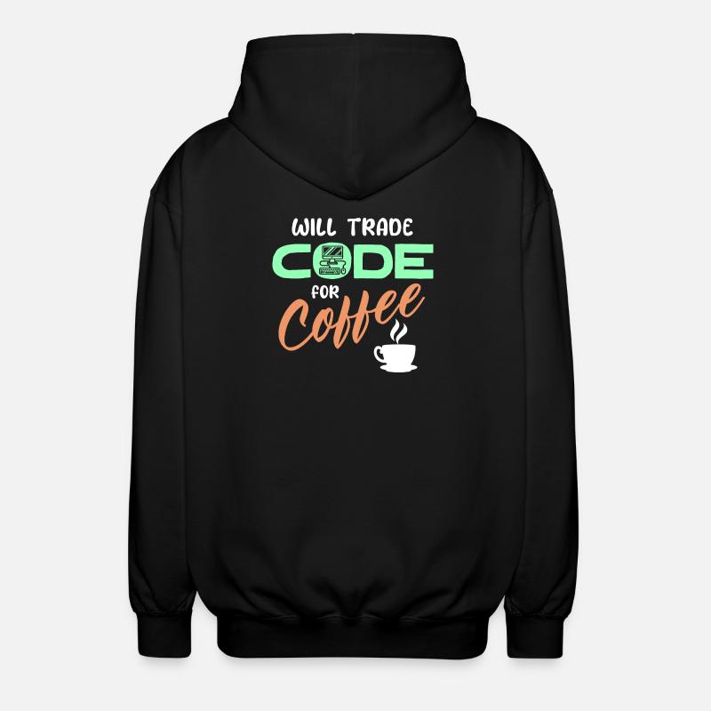 Programmer Developer Code Statement Computer - Unisex Hooded Jacket - black