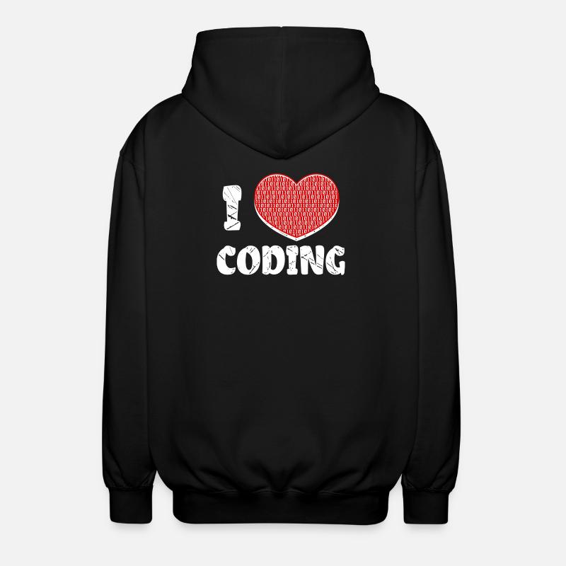 Developer Herz Coden Statement Programmierer - Unisex Kapuzenjacke - Schwarz