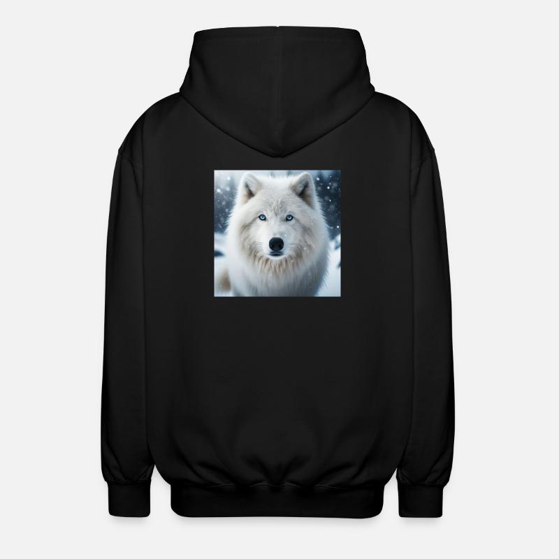 Arctic Wolf - Unisex Hooded Jacket - black