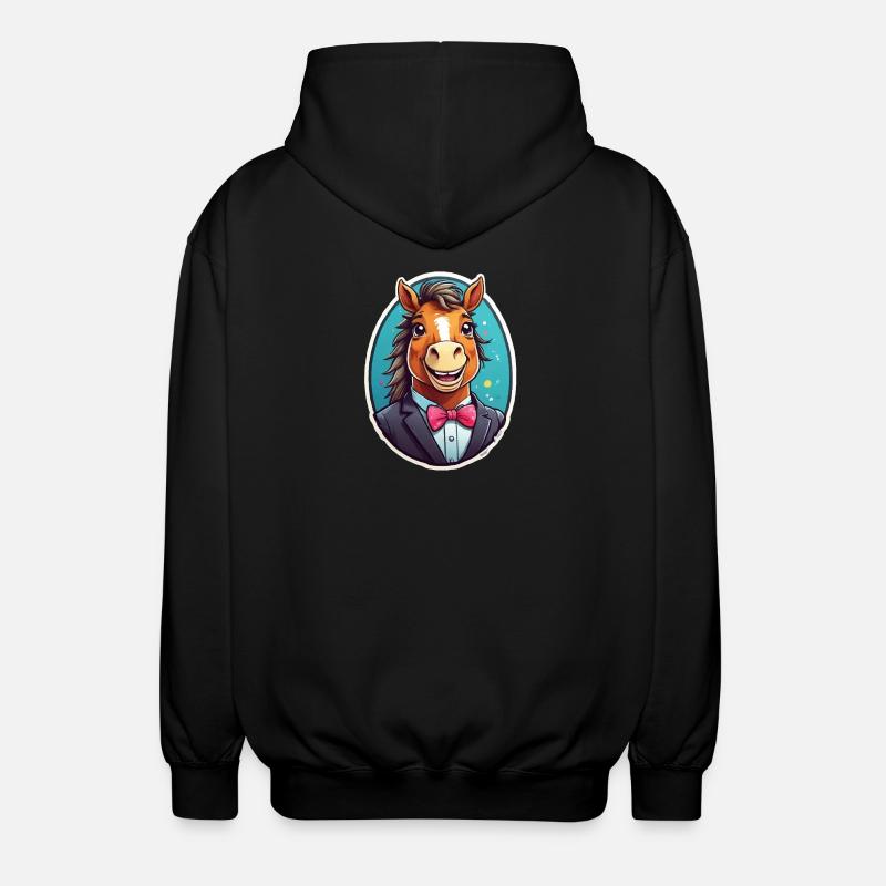 Cheval élégant en costume - Veste à capuche unisexe - noir