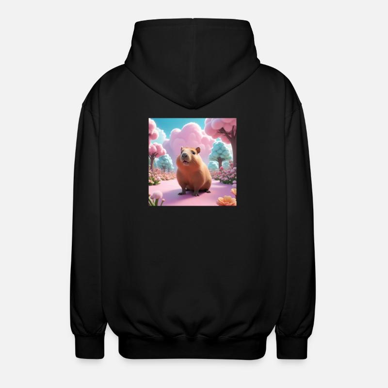 Capybara dans le jardin magique - Veste à capuche unisexe - noir