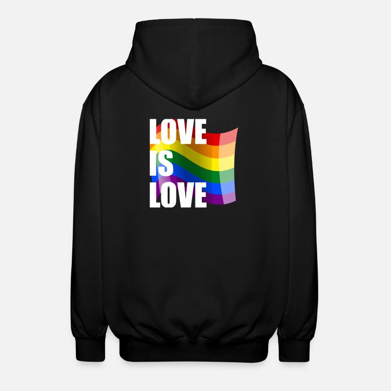 Regenbogen Liebe Wellen-Design - Unisex Kapuzenjacke - Schwarz