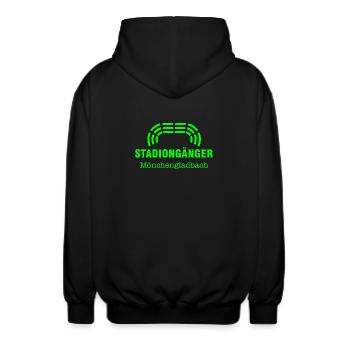 Möchengladbach Stadiongänger – Geschenk Liebe Fan - Unisex Kapuzenjacke - Schwarz - Hinten - AI Model Male 185 light (185cm)