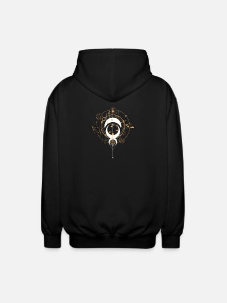 Cosmic Geometry Orbital Emblem - Unisex Hooded Jacket - black