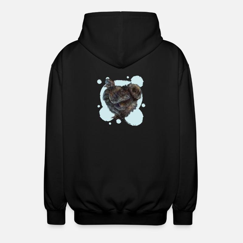 Le poulet noir soyeux - Veste à capuche unisexe - noir