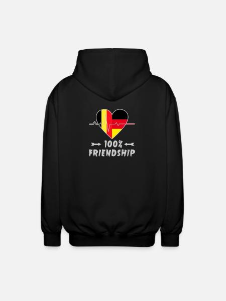 Belgium and Germany 100% friendship - Unisex Hooded Jacket - black