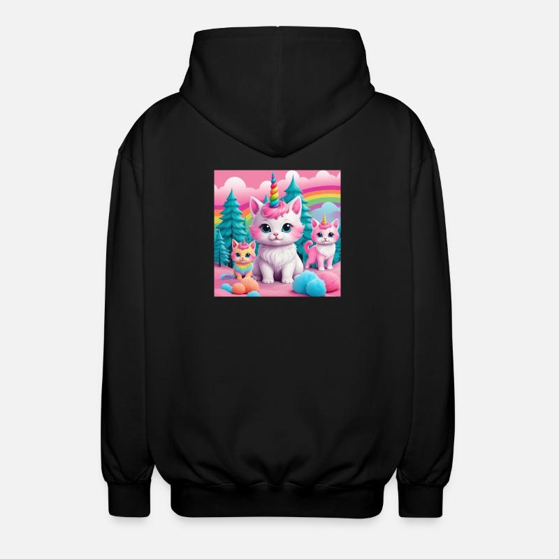 Unicorn Kittens - Unisex Kapuzenjacke - Schwarz