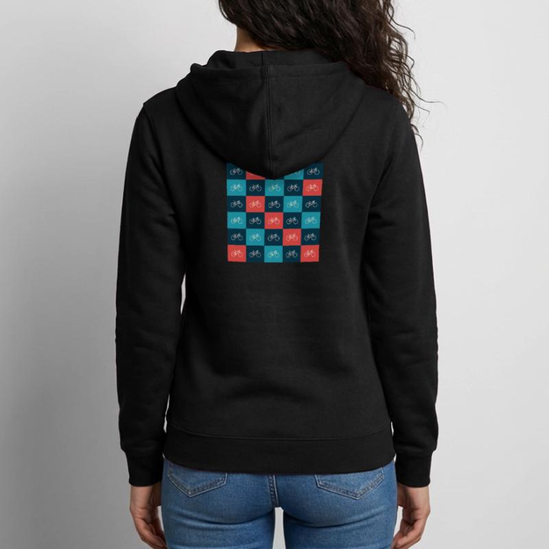 Vibrant Bicycle Pattern Artwork Unisex Hooded Jacket