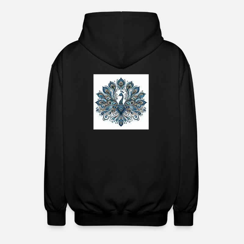 Pfau - Unisex Kapuzenjacke - Schwarz