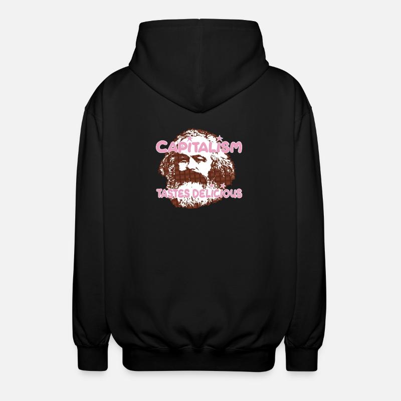 Capitalisme Pop Art Chocolat Marx - Veste à capuche unisexe - noir