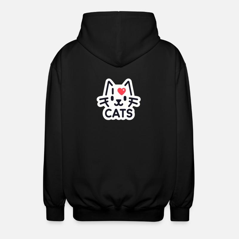 Amour charmant des chats - Veste à capuche unisexe - noir