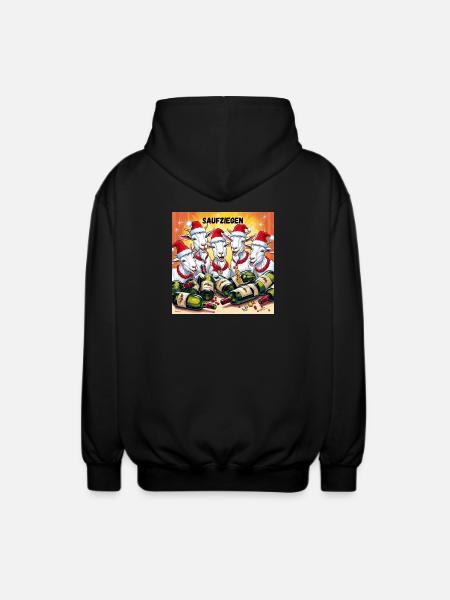 Saufziegen - Unisex Kapuzenjacke - Schwarz