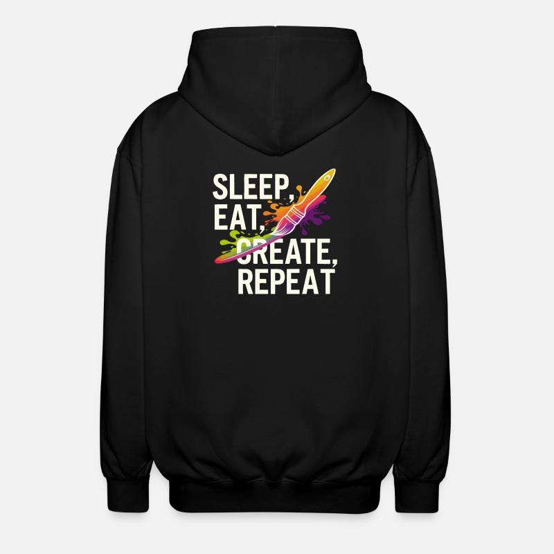 Dormir Manger Créer Répéter - Veste à capuche unisexe - noir