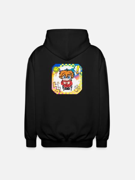 Bunter Popart Rollstuhlheld - Unisex Kapuzenjacke - Schwarz