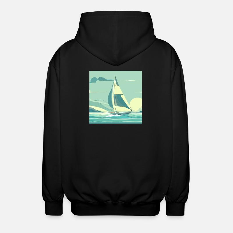Sailing Boat - Unisex Kapuzenjacke - Schwarz
