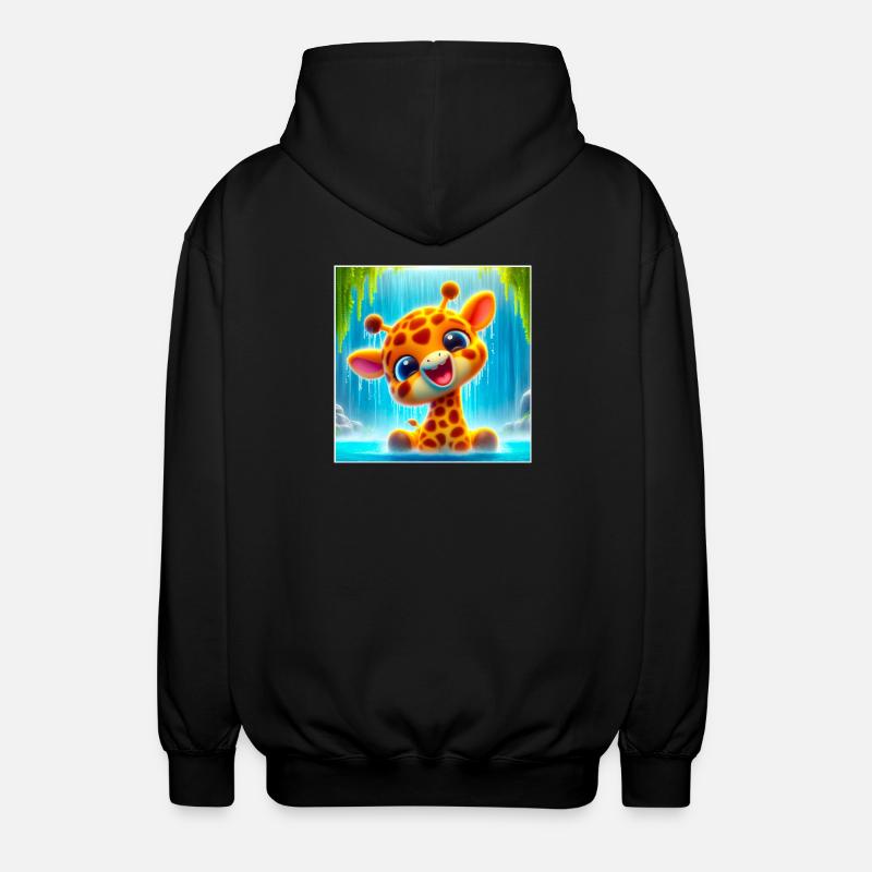 Giraffe - Unisex Kapuzenjacke - Schwarz