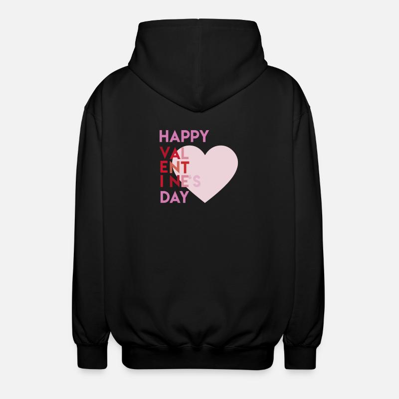 Happy Valentines Day - Unisex Kapuzenjacke - Schwarz