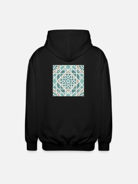Geometrisches Mandala Muster - Unisex Kapuzenjacke - Schwarz
