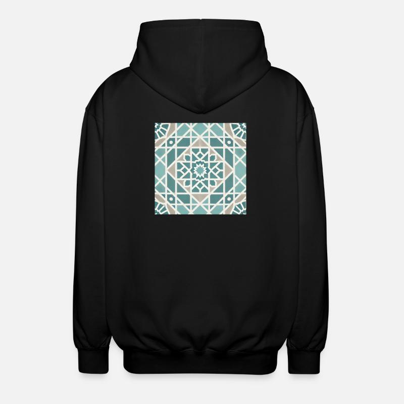 Geometrisches Mandala Muster - Unisex Kapuzenjacke - Schwarz