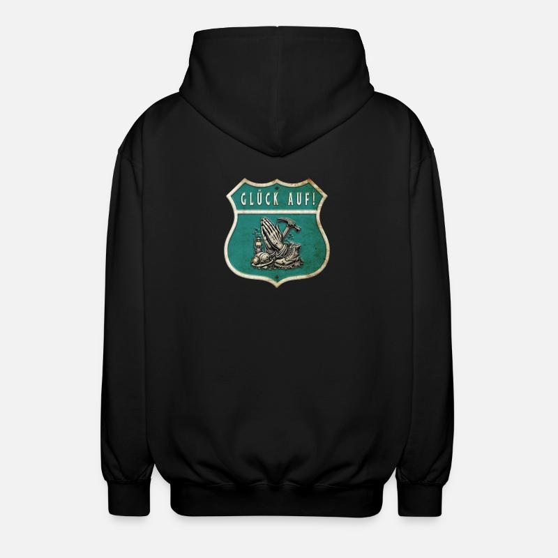 Bergbau – Glaube & Arbeit - Unisex Kapuzenjacke - Schwarz