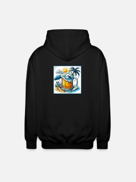 Beer & Beach – Les vacances parfaites - Veste à capuche unisexe - noir