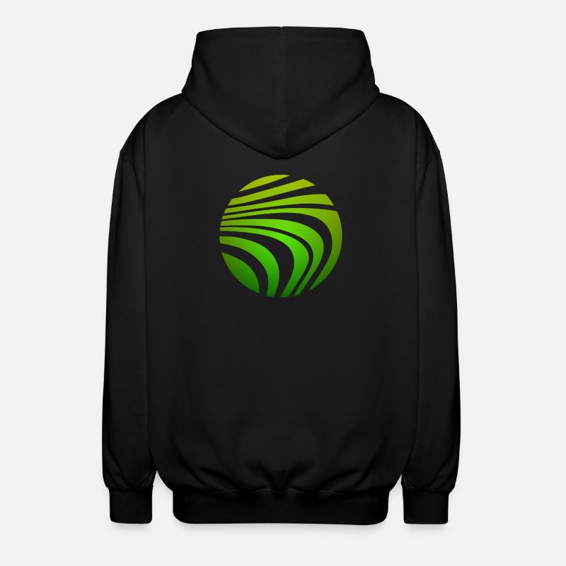 Psychedelic Pattern Green Gradient - Unisex Hooded Jacket - black