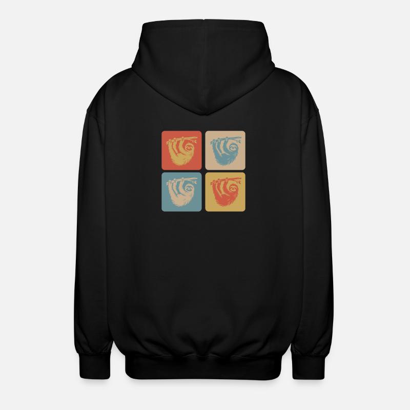Entspanntes Faultier – Nimm’s locker - Unisex Kapuzenjacke - Schwarz