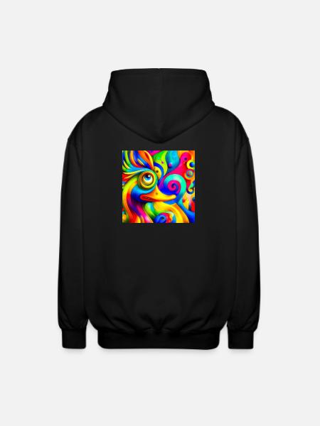 Painting of a duck - Unisex Hooded Jacket - black
