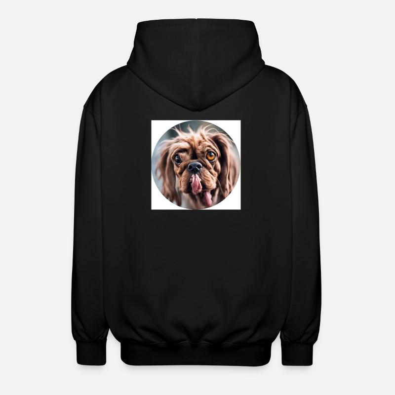 Hässlicher Hund Rundausschnitt - Unisex Kapuzenjacke - Schwarz