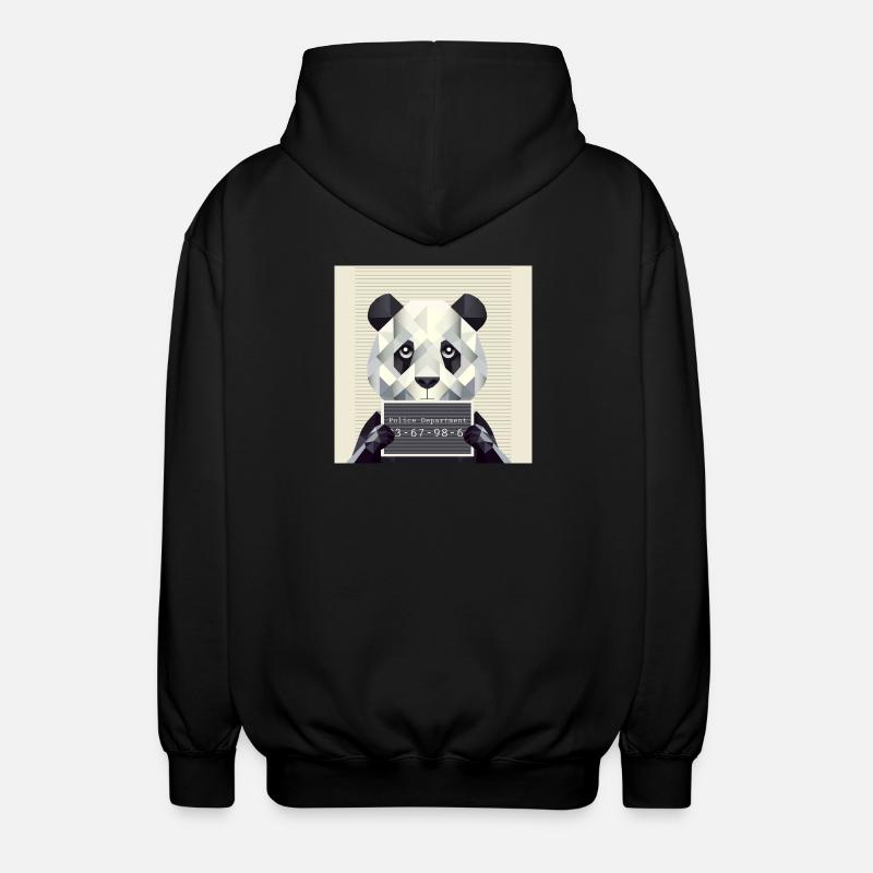 Panda Mugshot – Caught with animals! - Unisex Hooded Jacket - black