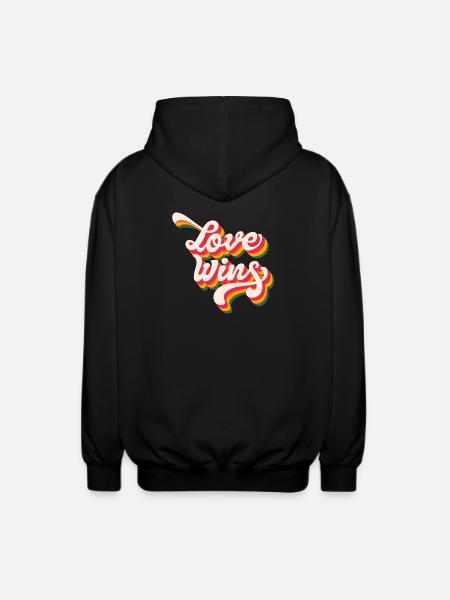 LGBTQ Pride Month - Love Wins - Unisex Hooded Jacket - black