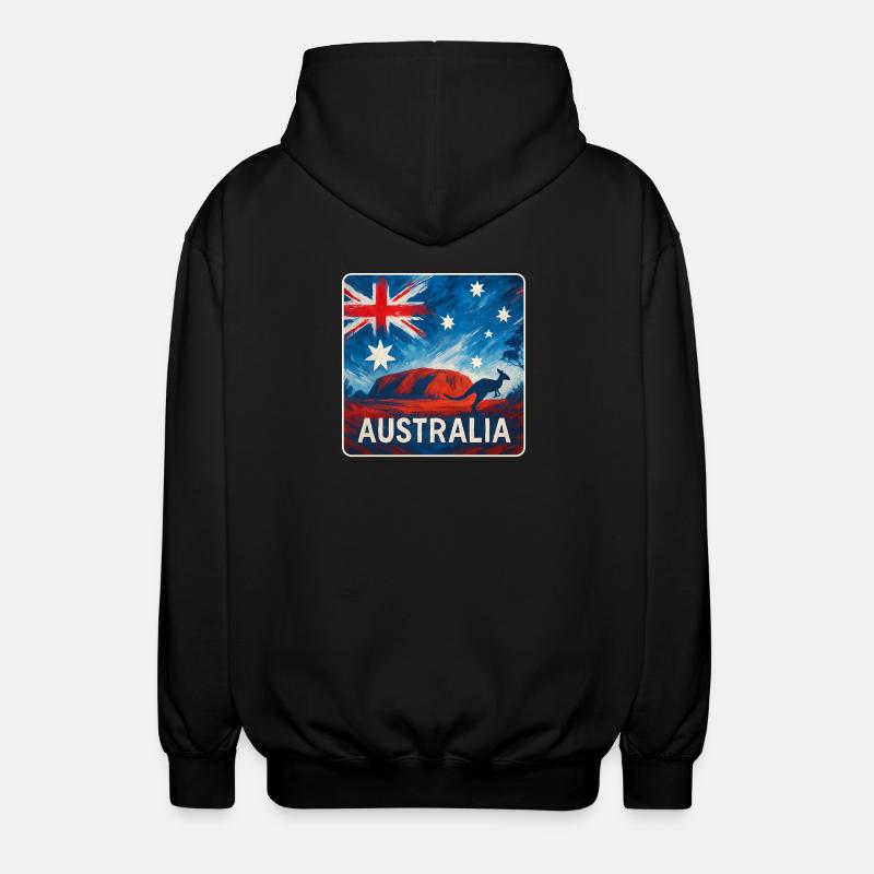 Conception de l’Outback australien - Veste à capuche unisexe - noir