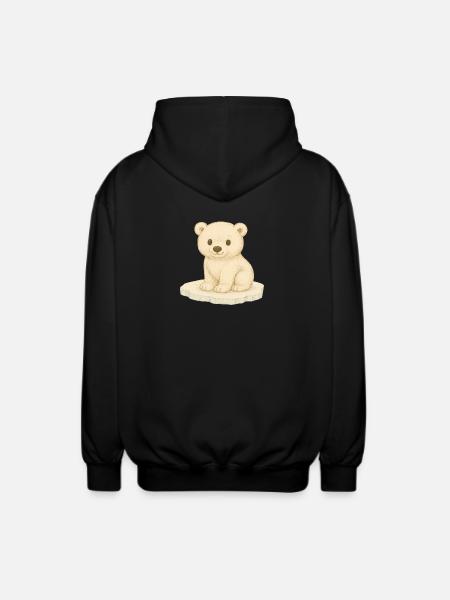 Nordic Arctic - Polar Bear - Unisex Hooded Jacket - black