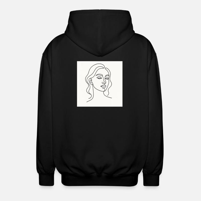 Die gezeichnete Lady - Unisex Kapuzenjacke - Schwarz