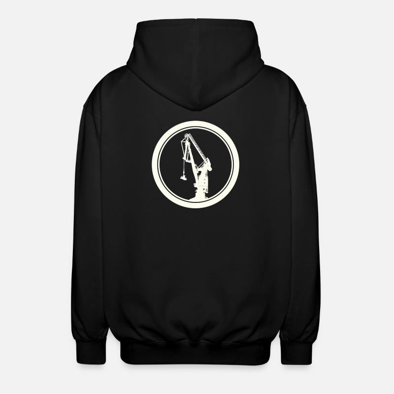 Hafenkran Silhouette 03 - Unisex Kapuzenjacke - Schwarz