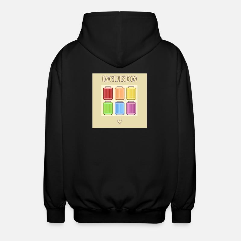 Inclusion Diversit Pride Fiert Suitcase - Unisex Hooded Jacket - black