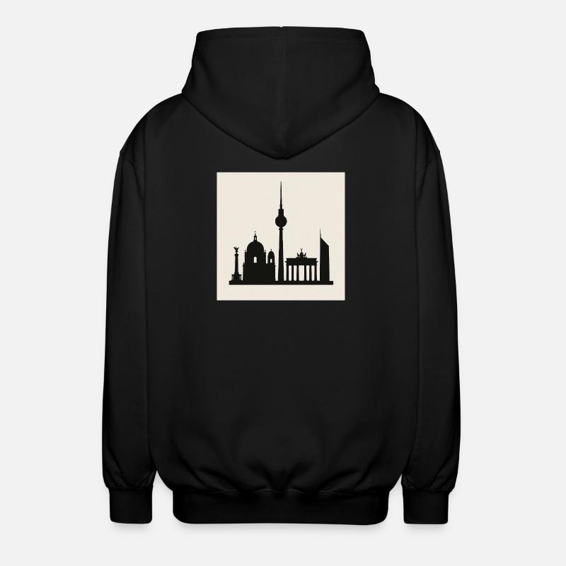 Berlin Skyline Silhouette - Unisex Hooded Jacket - black