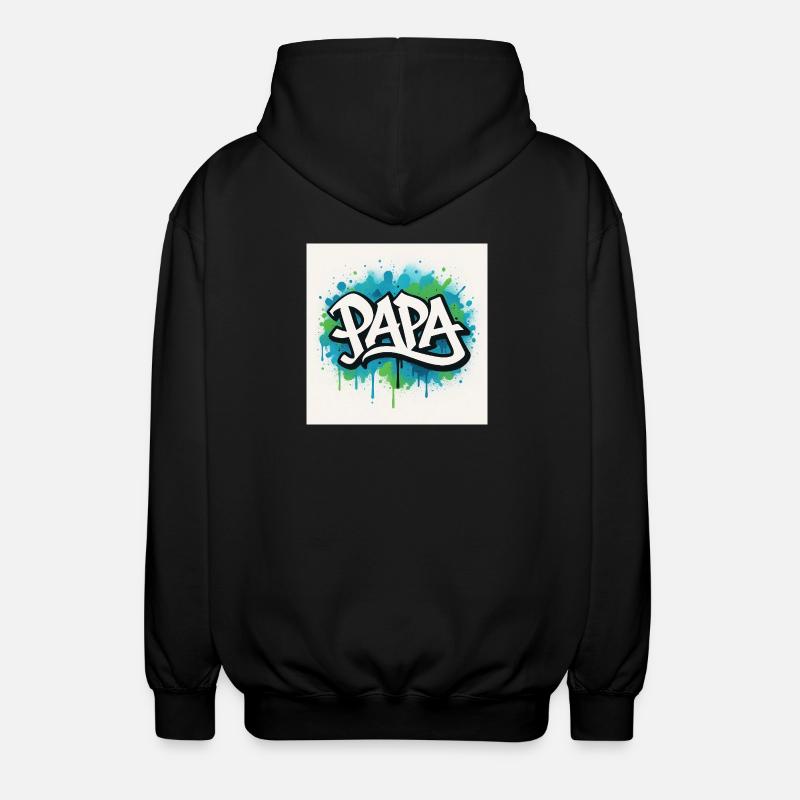 Graffiti Style Dad Illustration - Unisex Hooded Jacket - black