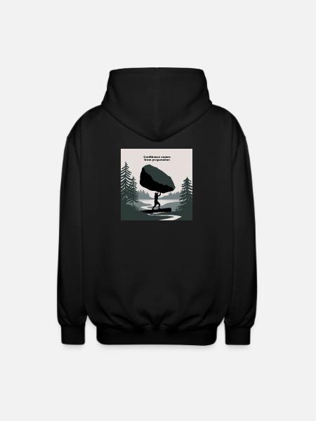 Empowered Balance Nature Success Motivational  - Unisex Hooded Jacket - black