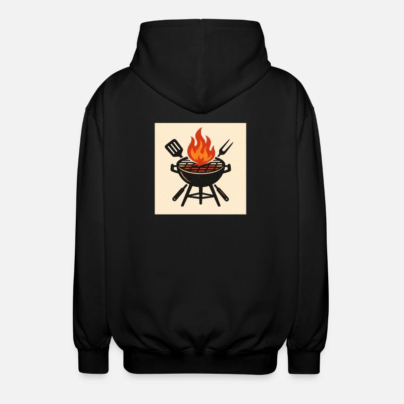 Feuriger Grillabend - Unisex Kapuzenjacke - Schwarz