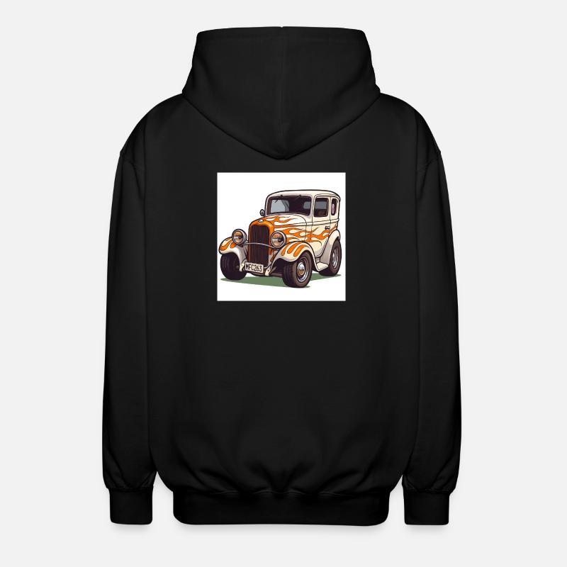 Oldtimer Hot Rod Auto - Unisex Kapuzenjacke - Schwarz